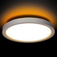 versatile 13-inch led flush mount ceiling light with night light, 24w, 2400lm, 3000k/4000k/5000k selectable, round flat panel design, dimmable ceiling light fixture for dining room, bedroom, kitchen, hallway logo