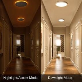 img 3 attached to Versatile 13-Inch LED Flush Mount Ceiling Light with Night Light, 24W, 2400lm, 3000K/4000K/5000K Selectable, Round Flat Panel Design, Dimmable Ceiling Light Fixture for Dining Room, Bedroom, Kitchen, Hallway