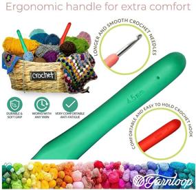 img 3 attached to 12 Sizes Crochet Hook Set: Extra Long and Large Hooks, Ergonomic Starter Kit with Beautiful Felt Bag, Ideal for Arthritic Hands