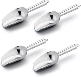 img 4 attached to Mini Scoop, E-far 3 oz Stainless Steel Kitchen Utility Scoops, Ideal for Candy, Ice Cubes, Flour, Sugar, Coffee Beans, Protein Powder, Food Grade & Anti Rust, Easy to Clean & Dishwasher Safe (4 Pack)