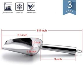 img 3 attached to Mini Scoop, E-far 3 oz Stainless Steel Kitchen Utility Scoops, Ideal for Candy, Ice Cubes, Flour, Sugar, Coffee Beans, Protein Powder, Food Grade & Anti Rust, Easy to Clean & Dishwasher Safe (4 Pack)