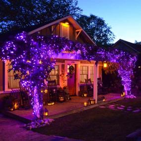 img 3 attached to 🌞 Solar String Lights, 200 LED 72ft Christmas Lights String, Outdoor String Lights, LED Lighting String 8 Modes Waterproof, Outdoor Decorations for Home Party Garden Patio Yard Holiday Lawn in Purple