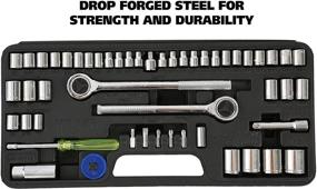 img 2 attached to 🔧 Great Neck SCS52 52-Piece Tool Set: SAE and Metric Ratchet Socket Set with Organizer – Ideal Automotive Mechanic Tool Kit in One Size
