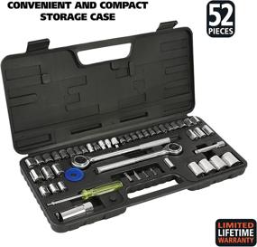 img 3 attached to 🔧 Great Neck SCS52 52-Piece Tool Set: SAE and Metric Ratchet Socket Set with Organizer – Ideal Automotive Mechanic Tool Kit in One Size