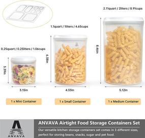 img 2 attached to 🍽️ ANVAVA 3-Piece Airtight Food Storage Container Set with One-Button Control - Perfect for Kitchen and Pantry Organization - BPA-Free Plastic Canisters with Airtight Lids (2.11, 1.1, 0.25 Qt)