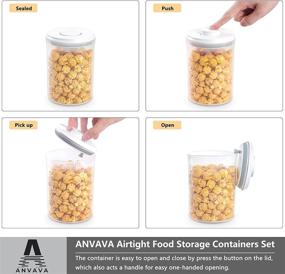 img 3 attached to 🍽️ ANVAVA 3-Piece Airtight Food Storage Container Set with One-Button Control - Perfect for Kitchen and Pantry Organization - BPA-Free Plastic Canisters with Airtight Lids (2.11, 1.1, 0.25 Qt)