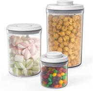 🍽️ anvava 3-piece airtight food storage container set with one-button control - perfect for kitchen and pantry organization - bpa-free plastic canisters with airtight lids (2.11, 1.1, 0.25 qt) логотип