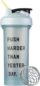 img 4 attached to BlenderBottle Motivational Quote Classic V2 Shaker Bottle: Boost Your Fitness Journey 🏋️ with 28-Ounce Protein Shakes, Pre Workout, and Inspirational Encouragement to Push Harder Than Yesterday