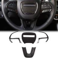 🔥 voodonala carbon fiber steering wheel cover trim accessories for 2015-2020 dodge challenger charger logo