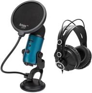 🎙️ blue yeti teal usb microphone bundle: studio headphones, knox pop filter, and more! logo