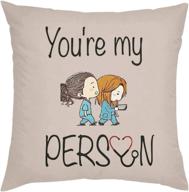 💕 yowming cute novelty 'you're my person' cushion cover - anniversary & valentine gift, love grey's anatomy throw pillow case with cartoon print decor логотип