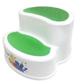 img 2 attached to 🪑 Sesame Street Two-Tier Step Stool: Convenient White Stool for Kids