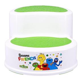 img 4 attached to 🪑 Sesame Street Two-Tier Step Stool: Convenient White Stool for Kids
