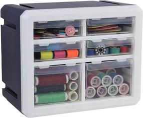 img 4 attached to 🗄️ Versatile Mini Desk Craft Organizer - 6 Small Drawers for Arts, Crafts, Sewing, and Hardware Supplies: Bins & Things