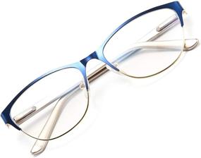 img 4 attached to 👓 WANWAN Fashion Reading Glasses - Unisex Anti-Reflective Computer Reader Glasses with Spring Hinges