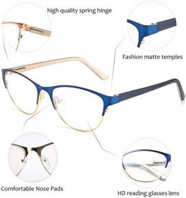 img 3 attached to 👓 WANWAN Fashion Reading Glasses - Unisex Anti-Reflective Computer Reader Glasses with Spring Hinges