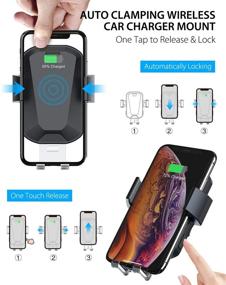 img 1 attached to CHGeek Wireless Car Charger and Fast Charging Phone Holder for iPhone 11 Pro Max, Samsung Galaxy S10+ and More - Supports Qi Charging, Auto Clamping, Mounts on Windshield, Dashboard, Air Vent