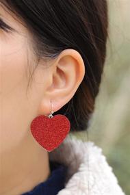 img 3 attached to ❤️ RareLove Bling Red Heart Hook Dangle Earrings: Perfect Valentines Gifts for Girlfriend