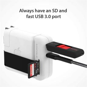 img 2 attached to 💻 Elevation Hub: MacBook Charger with 6ft USB-C Cable, SD Card Reader, USB-A 3.0, USB-C 3.1 Pass Through Power - Enhance Cord Management