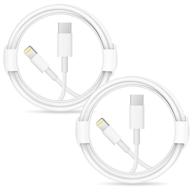 🔌 apple mfi certified iphone 12/13 fast charger lightning cable - 2-pack usb-c to lightning cable for fast charging - 6.6ft length - compatible with iphone 12/12 mini/12 pro/12 pro max/11 pro/11 pro max/xr/x,ipad logo