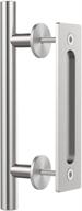 🚪 zekoo 12'' sliding barn door handle hardware - two-sided brushed stainless steel design - finish, garden gate, shed pull handle логотип