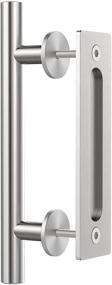 img 4 attached to 🚪 ZEKOO 12'' Sliding Barn Door Handle Hardware - Two-Sided Brushed Stainless Steel Design - Finish, Garden Gate, Shed Pull Handle