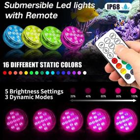 img 3 attached to 🔋 Battery Powered Submersible LED Lights - Waterproof Bathtub Lights 13 LED Color Changing with Suction Cups, Magnet, Remote for Shower, Hot Tub, Spa, Halloween, Christmas Decorations (2 Pack)