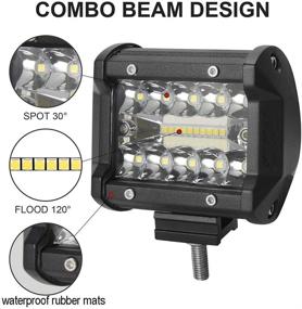 img 2 attached to 🚚 BEAMCORN 4-дюймовые подсветки Led Light Bar Pods - 120W 12000Lm Влагозащищенные прожекторы комбо-типа для внедорожников, пикапов, квадроциклов и багги - противотуманные дневные ходовые огни