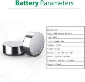 img 3 attached to 🔋 LiCB 40 пакетов батареек LR41 AG3 392 384: долговечные и герметичные батареи с высокой емкостью типа монетки и кнопки для термометра, украшений, слухового аппарата, часов и другого