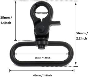 img 3 attached to 🔗 Набор из 6 черных поворотных триггерных карабинов со зажимом-клешней с овально-кольцевыми концами - BIKICOCO 1-1/2'' Весенний зажим