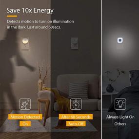 img 3 attached to 🌙 Lyridz LED Night Light [Upgrade]: Auto Motion Sensor, 3 Modes, Adjustable Brightness, Compact Size - Perfect for Hallways, Stairs, Bedroom, Kitchen! | 6-Pack