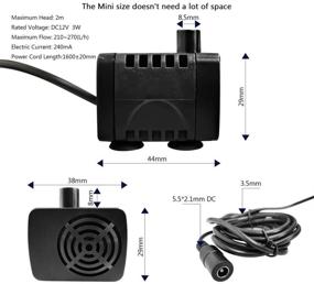 img 2 attached to JuTai Cat Dog Fountain Pump - Replacement Water fountain for Small Aquarium, Mini Submersible Pump for Fish Tank Hydroponics, Ponds, and Pet Water Dispenser