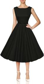 img 3 attached to Women Black Retro Dresses Flared Women's Clothing