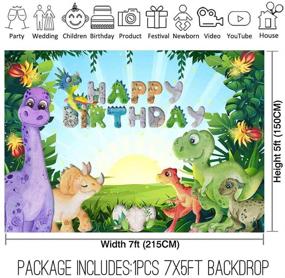 img 3 attached to Vibrant Allenjoy 7x5ft Dinosaur Theme Backdrop for Memorable Birthday Parties and Baby Showers – Perfect Photography Background and Studio Props!