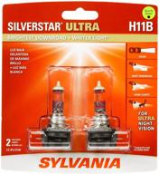 sylvania h11b silverstar ultra high performance halogen headlight bulb - brightest downroad with whiter light, high beam, tri-band technology (pack of 2 bulbs) logo