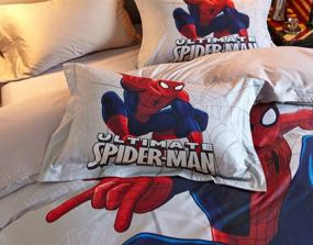 img 1 attached to 🕸️ Haru Homie Luxurious Spiderman 3D Reversible Duvet Cover Set - Comfortable, Fade Resistant, and Durable | Full/Queen Size
