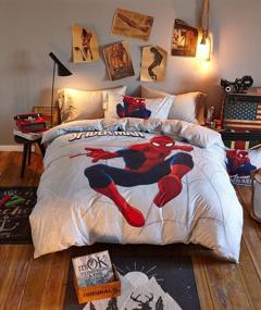 img 3 attached to 🕸️ Haru Homie Luxurious Spiderman 3D Reversible Duvet Cover Set - Comfortable, Fade Resistant, and Durable | Full/Queen Size