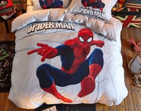 img 2 attached to 🕸️ Haru Homie Luxurious Spiderman 3D Reversible Duvet Cover Set - Comfortable, Fade Resistant, and Durable | Full/Queen Size