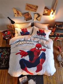 img 4 attached to 🕸️ Haru Homie Luxurious Spiderman 3D Reversible Duvet Cover Set - Comfortable, Fade Resistant, and Durable | Full/Queen Size