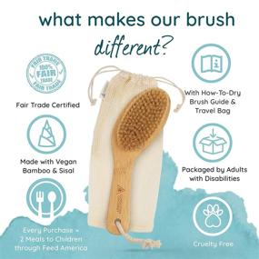 img 3 attached to 🌿 Dry Brush - Organic Bamboo Body Scrub Brush with Travel Bag and Dry Brushing Guide for Skin Care - Conscious Coconut