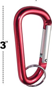 img 1 attached to 🔑 HILLMAN 5pc Premium Quality 3" Aluminum Carabiner D Shape Keychain Clip, Spring Snap Key Chain Clip Hook Buckle for Back Pack