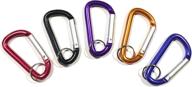 🔑 hillman 5pc premium quality 3" aluminum carabiner d shape keychain clip, spring snap key chain clip hook buckle for back pack логотип