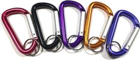 img 2 attached to 🔑 HILLMAN 5pc Premium Quality 3" Aluminum Carabiner D Shape Keychain Clip, Spring Snap Key Chain Clip Hook Buckle for Back Pack