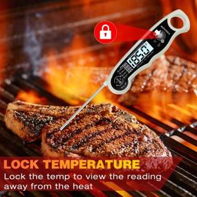 img 1 attached to 🌡️ YAKAON Upgraded Ultra Fast 2-in-1 Digital Meat Thermometer for Cooking and Oven Safe Food, with Alarm Set, Backlight, Magnet for Deep Fry, BBQ, Grill, Turkey