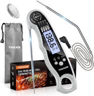 🌡️ yakaon upgraded ultra fast 2-in-1 digital meat thermometer for cooking and oven safe food, with alarm set, backlight, magnet for deep fry, bbq, grill, turkey logo