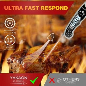 img 3 attached to 🌡️ YAKAON Upgraded Ultra Fast 2-in-1 Digital Meat Thermometer for Cooking and Oven Safe Food, with Alarm Set, Backlight, Magnet for Deep Fry, BBQ, Grill, Turkey