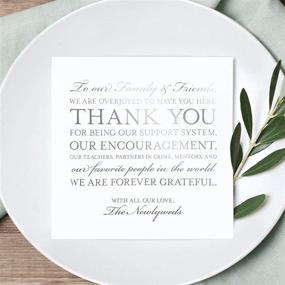 img 3 attached to 💌 Bliss Collections Wedding Reception Thank You Cards - Pack of 50 Real Silver Foil Cards for Stunning Table Centerpieces and Memorable Wedding Decorations, 5x5 Cards, Made in The USA