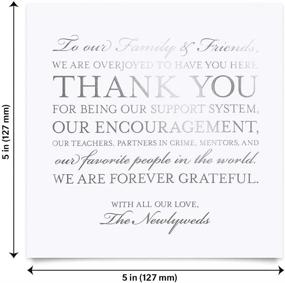 img 2 attached to 💌 Bliss Collections Wedding Reception Thank You Cards - Pack of 50 Real Silver Foil Cards for Stunning Table Centerpieces and Memorable Wedding Decorations, 5x5 Cards, Made in The USA