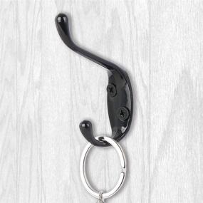 img 2 attached to 🧥 Alise Single Robe Coat Hook Towel Clothes Hooks Wall Mount Utility - Up and Down Hooks for Bathroom, Bedroom, Cloakroom, Wardrobe, Kitchen, Shoe Closet, Garage - Black Finish