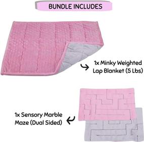 img 3 attached to 🧩 Enhanced Sensory Experience: 5 Lbs. Weighted Lap Pad + Fidget Marble Maze Bundle for Kids - Pink/Gray